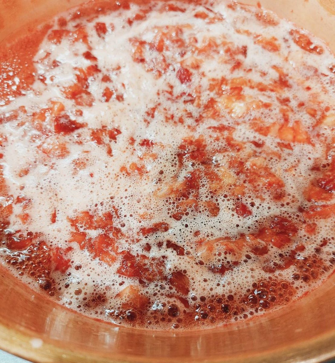 いちごジャム作り